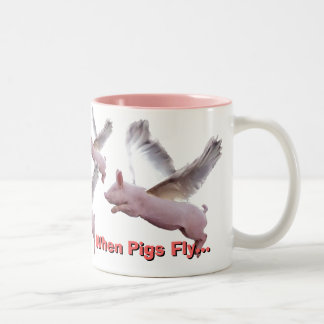 Caneca De Café Em Dois Tons quando os porcos voarem…