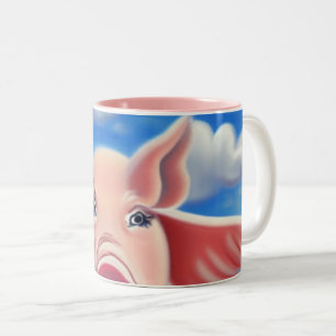 Caneca De Café Em Dois Tons Quando os suínos voam