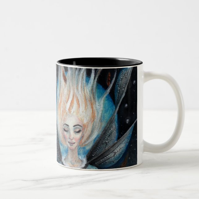 Caneca De Café Em Dois Tons Quando você deseja uma estrela (Direita)