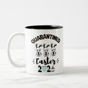 Caneca De Café Em Dois Tons Quarentena da Páscoa 2021 Feliz Páscoa Camisa 2021