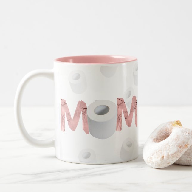 Caneca De Café Em Dois Tons Quarentena Humor Dia das Mães (Com Donut)