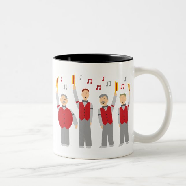 Caneca De Café Em Dois Tons Quarteto Clássico de Barbershop (Direita)