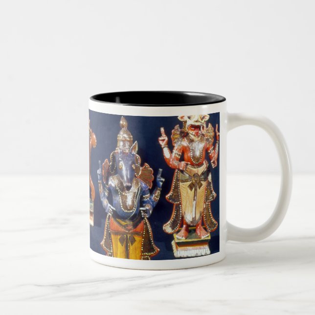 Caneca De Café Em Dois Tons Quatro das encarnações de Vishnu (Direita)