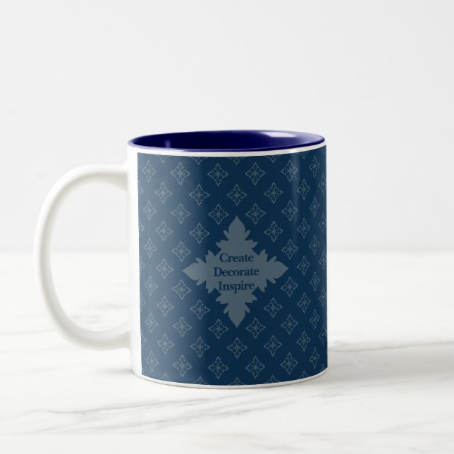 Caneca De Café Em Dois Tons Quatro Peças de Rosette Airforce Blue Foulard (Esquerda)