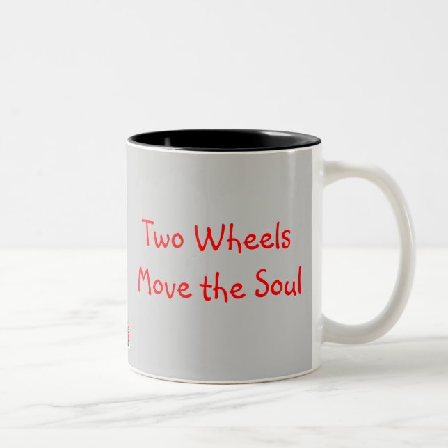 Caneca De Café Em Dois Tons Quatro rodas movem o corpo,… (Direita)