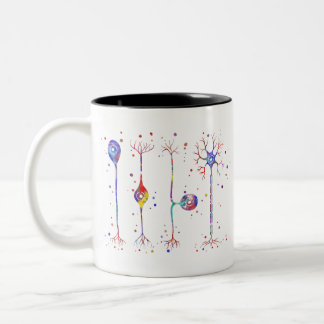 Caneca De Café Em Dois Tons Quatro tipos de neurônios