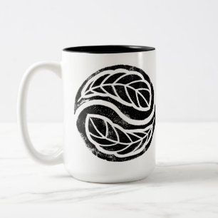 Caneca De Café Em Dois Tons Quatro ventos Uma Respiração "Yin Yang Feather"