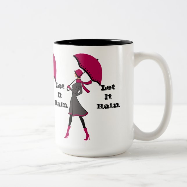 Caneca De Café Em Dois Tons Que Chuva A Dama Dois Caneca Tonelada (Direita)