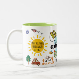 Caneca De Café Em Dois Tons Que Comece A Aventura