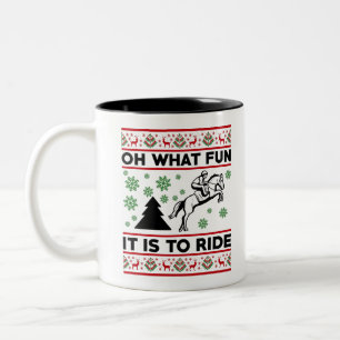 Caneca De Café Em Dois Tons Que Diversão É Andar a Cavalo UGLY Natal