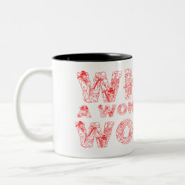 Caneca De Café Em Dois Tons Que Mundo Maravilhoso