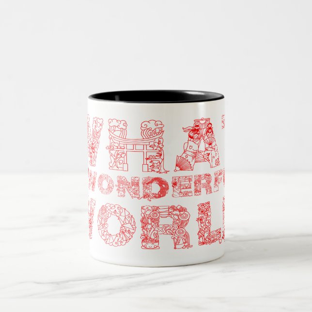 Caneca De Café Em Dois Tons Que Mundo Maravilhoso (Centro)