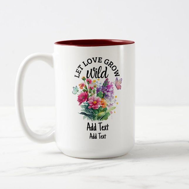 Caneca De Café Em Dois Tons Que O Amor Cresça Bem Positivo (Esquerda)
