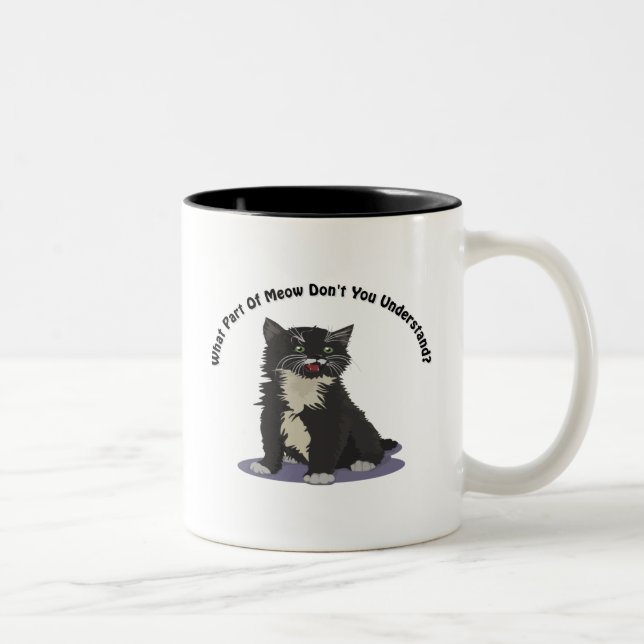 Caneca De Café Em Dois Tons Que parte do Meow (Direita)