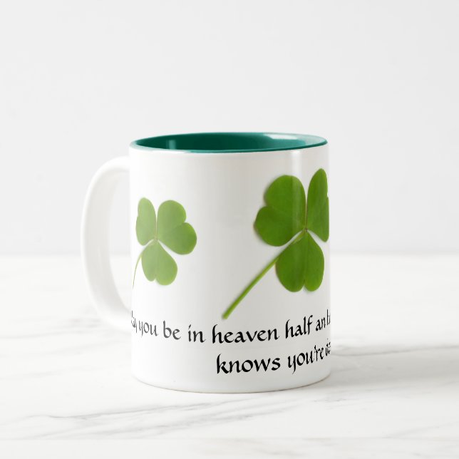 Caneca De Café Em Dois Tons Que você esteja no Céu Irlandês Bbençando Mug (Frente Esquerda)