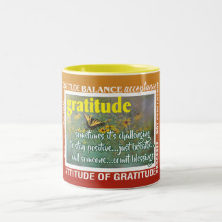 Caneca De Café Em Dois Tons quebra-cabeça de gratidão inspiração