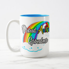 Caneca De Café Em Dois Tons Quebra-cabeça de vovó orgulhosos do Autismo