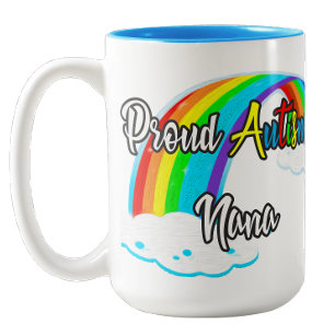 Caneca De Café Em Dois Tons Quebra-cabeças Orgulhosa Autismo Vovó