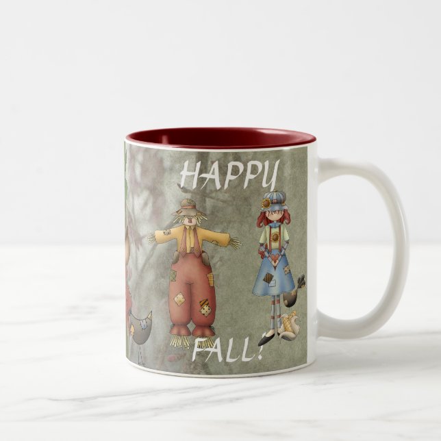 Caneca De Café Em Dois Tons Queda Feliz (Direita)
