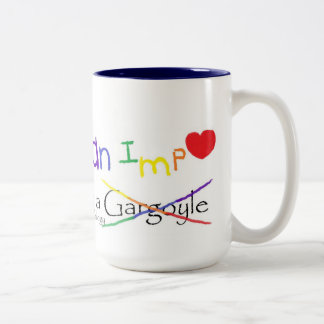 Caneca De Café Em Dois Tons Queda no amor com um arco-íris do Imp