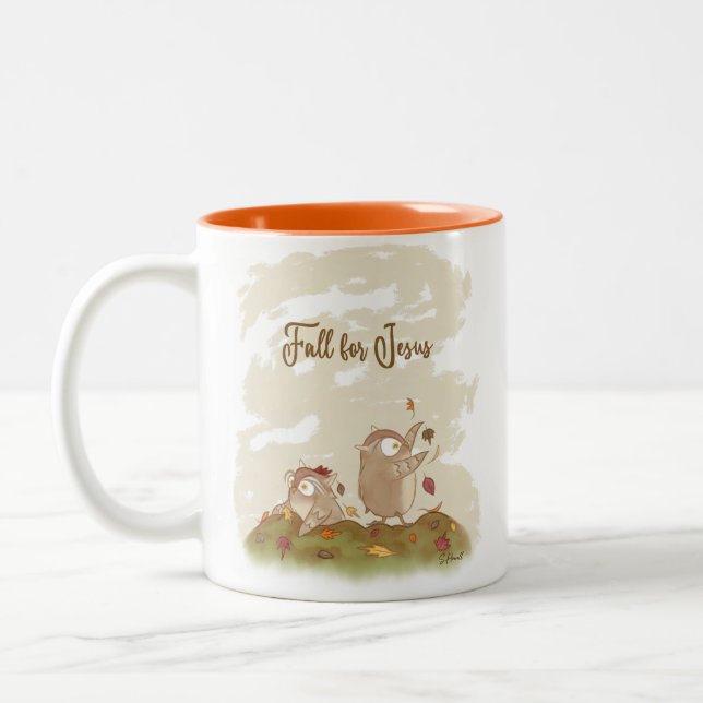 Caneca De Café Em Dois Tons Queda por Jesus Mug (Esquerda)
