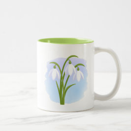 Caneca De Café Em Dois Tons Quedas de neve - Flores de primavera em Azul de Aq