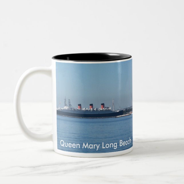 Caneca De Café Em Dois Tons Queen Mary Long Beach (Esquerda)