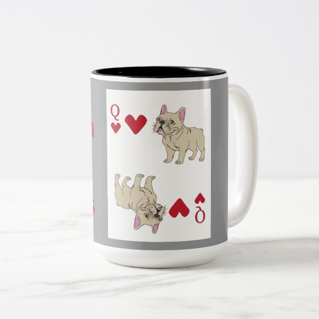Caneca De Café Em Dois Tons Queen of Hearts (Frente Esquerda)