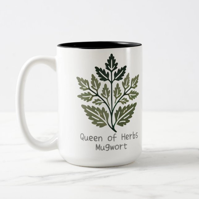 Caneca De Café Em Dois Tons Queen of Herbs Mugwort3 (Esquerda)