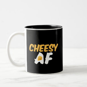 Caneca De Café Em Dois Tons queijo AF Engraçado e queijo doce