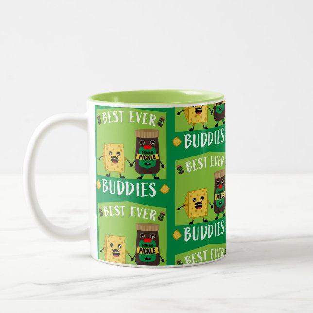 Caneca De Café Em Dois Tons Queijo De Cheddar Britânico E Amantes De Picles (Esquerda)