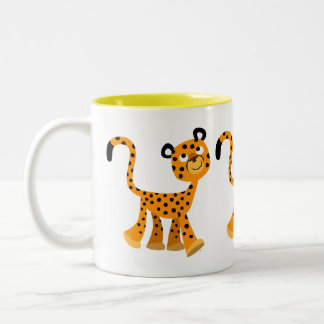 Caneca De Café Em Dois Tons Queijo Insouciente Bonito Cheetah