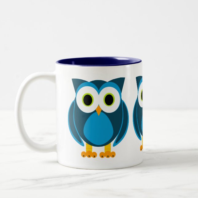 Caneca De Café Em Dois Tons Quem? Sr. Coruja Desenhos animados (Esquerda)