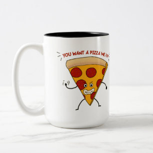 Caneca De Café Em Dois Tons Quer uma Pizza?!?