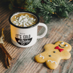Caneca De Café Em Dois Tons Querida, é fria fora do Natal