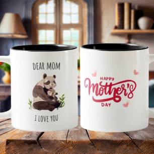Caneca De Café Em Dois Tons Querida mãe "Eu te amo" por Dia de as mães Mug