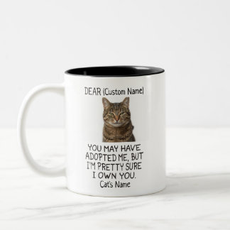 Caneca De Café Em Dois Tons Querido gato engraçado, Foto e nome do gato person