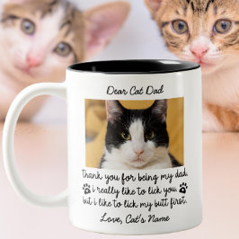 Caneca De Café Em Dois Tons Querido Pai Gato Obrigado Por Ser Meu Pai | Engraç