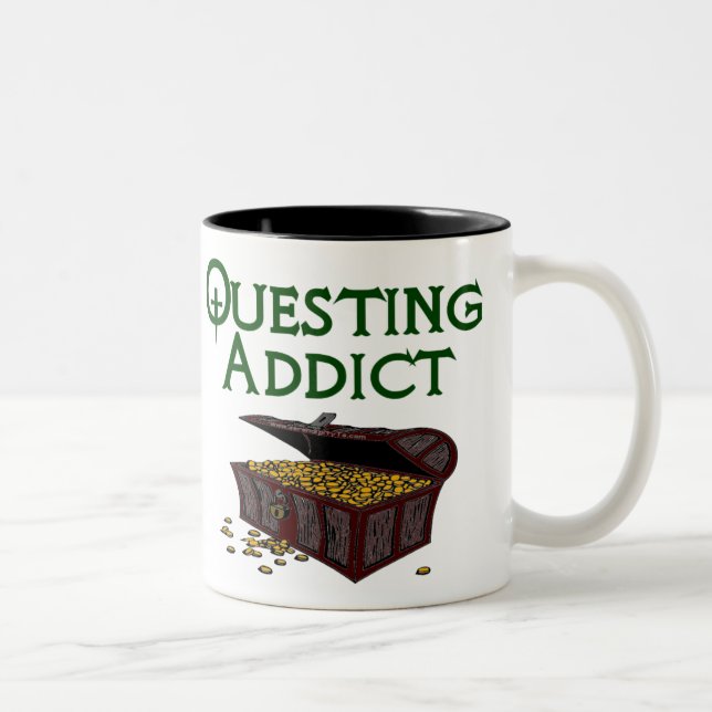 Caneca De Café Em Dois Tons Questing o viciado (Direita)