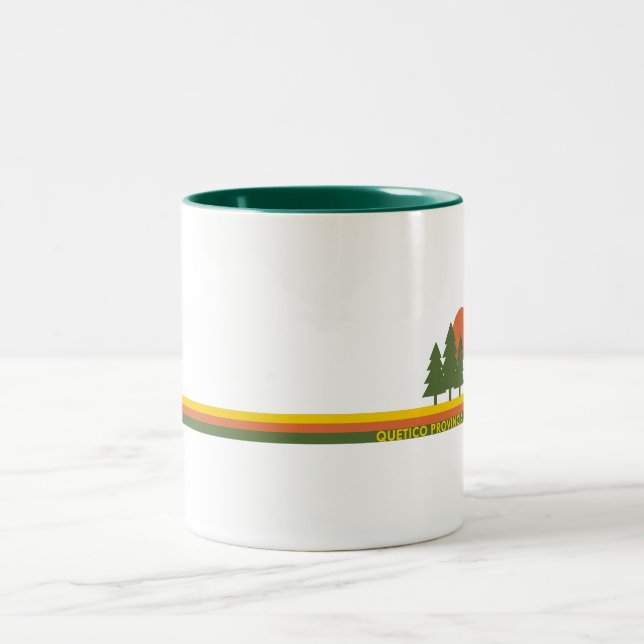 Caneca De Café Em Dois Tons Quetico Provincial Park Pine Trees Sun (Centro)