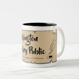 Caneca De Café Em Dois Tons Quill da pena de rolagem pública em Washington Not