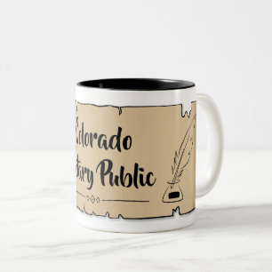 Caneca De Café Em Dois Tons Quill de penas de rolagem pública do Colorado