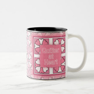 Caneca De Café Em Dois Tons Quilter no coração