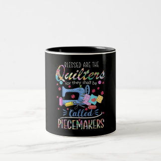 Caneca De Café Em Dois Tons Quilters Abençoados, Piecemakers, Quilting Sewing 