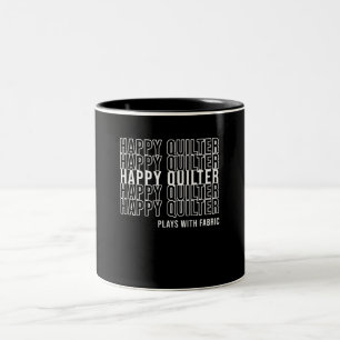 Caneca De Café Em Dois Tons Quilters Encantados Engraçados Jogam Com Tecido