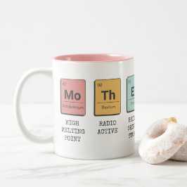 Caneca De Café Em Dois Tons Química de Mesas Periódica com Matriz de Mãe
