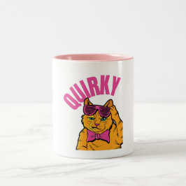 Caneca De Café Em Dois Tons Quirky. Explore os muitos modos do gato