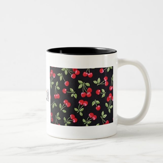 Caneca De Café Em Dois Tons Rab billy Rockabilly Red Cherries em presentes pre (Direita)