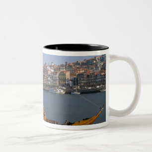 Caneca De Café Em Dois Tons Rabelo Boats, Porto, Portugal