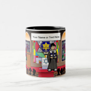 Caneca De Café Em Dois Tons Rabino - Cartoon masculino por PrintedPerfection.c